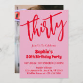 Modernes Minimalistisches 30. Geburtstag Party Einladung (Vorne/Hinten)