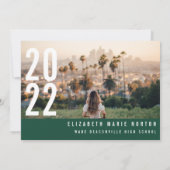 Modernes, minimalistisches 3 Foto Abschluss, schic Ankündigung (Rückseite)