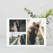 Modernes Minimalistisches 3 Fotos Vielen Dank Dankeskarte (Stehend Vorderseite)