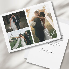 Modernes Minimalistisches 3 Fotos Vielen Dank Dankeskarte