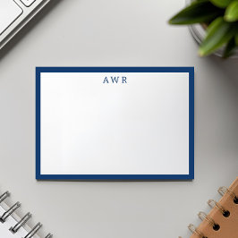 Modernes Minimalistisches 3 Monogramm, ein Border  Mitteilungskarte