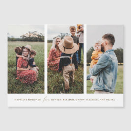 Modernes Minimalistisches 3 Vertikales Foto Magneteinladung