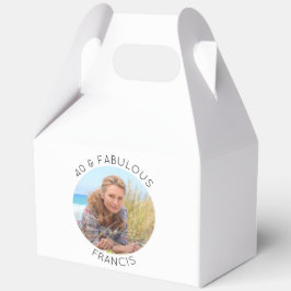 Modernes Minimalistisches 40 & fabelhaftes Foto Geschenkschachtel