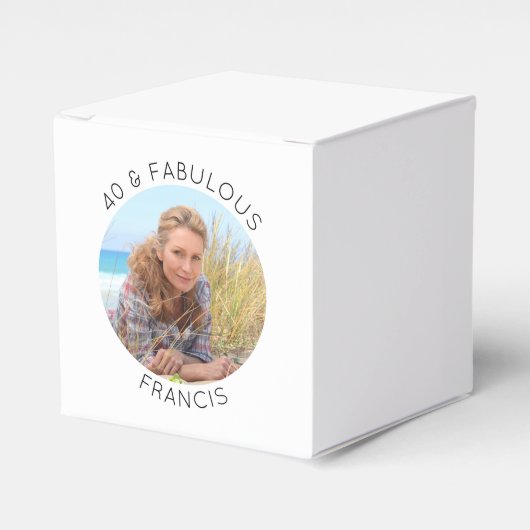 Modernes Minimalistisches 40 & fabelhaftes Foto Geschenkschachtel (Vorderseite)