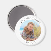 Modernes Minimalistisches 40 & fabelhaftes Foto Magnet (Vorderseite/Rückseite)