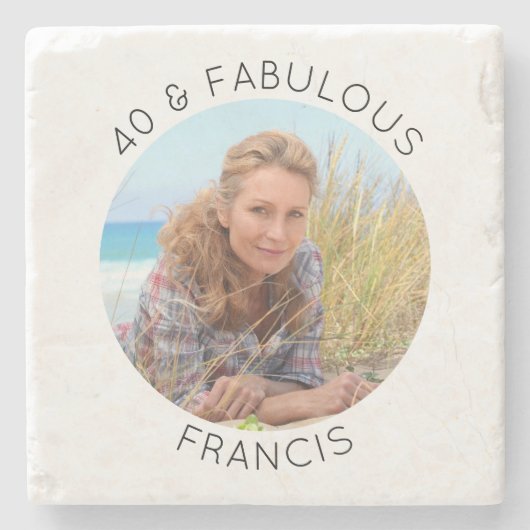 Modernes Minimalistisches 40 & Fabulous Circle Fot Steinuntersetzer (Vorderseite)