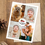 Modernes Minimalistisches 4-Foto Collage Weihnacht Feiertagskarte<br><div class="desc">Diese moderne,  minimalistische Foto Collage Urlaubskarte bietet vier Fotos und einen fröhlichen Weihnachtsgrüßen,  mit einem rustikalen roten LKW und Weihnachtsbaum auf seinem Kofferraum in der Mitte. Die Rückseite enthält Ihre individuellen Wünsche in einer modernen,  eleganten Typografie. Perfekte Weihnachtskarte,  um Ihre Familie und Freunde zu schicken!</div>
