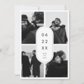 Modernes Minimalistisches 4 Foto Save the Date (Vorderseite)