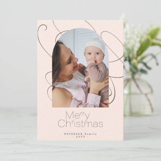 Modernes, minimalistisches 4 Foto Weihnachten (Stehend Vorderseite)