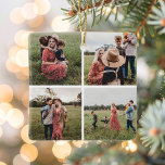Modernes Minimalistisches 4-Fotomaterial Keramikornament<br><div class="desc">Erstellen Sie Ihre eigenen Weihnachtsschmuck mit 4 Ihrer Lieblingsfotos in einer einfachen Gitter-Foto-Collage.</div>