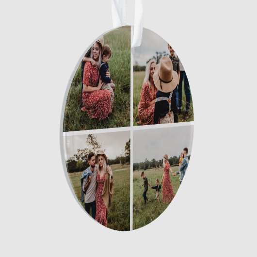 Modernes Minimalistisches 4-Fotomaterial Ornament (Vorderseite)