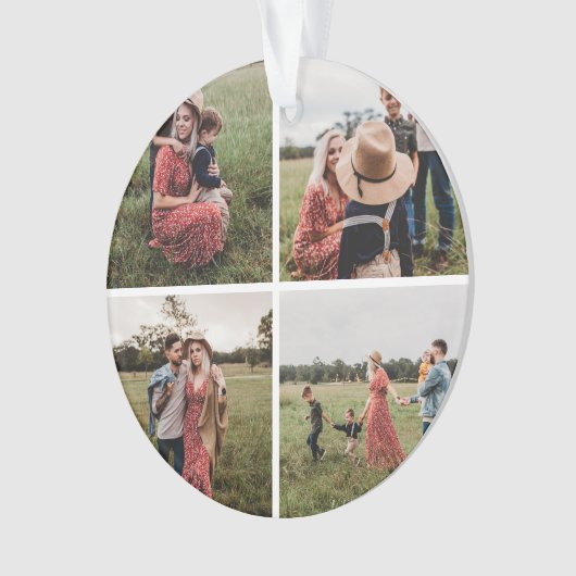 Modernes Minimalistisches 4-Fotomaterial Ornament (Vorderseite)