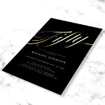 Modernes Minimalistisches 50-Schwarzes Gold 50. Ge Folieneinladung<br><div class="desc">Moderne Minimalistische 50 Black Gold 50. Geburtstagsfoil Einladung. Für eine Meilenstein-Geburtstagseinladung verkörpert das Design modernen Chic mit minimalistischem Schwarz-Gold-Farbschema. Die Einladung zeichnet sich durch einen schlichten schwarzen Hintergrund mit eleganter Goldskripttypografie aus, die eine Touch der Verfeinerung schafft und ein raffiniertes und zeitgenössisches Aussehen verleiht. Das Gesamtbild ist sauber und puristisch,...</div>