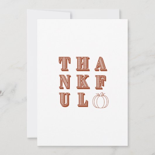 Modernes Minimalistisches Abendessen zum Erntedank Einladung (Rückseite)