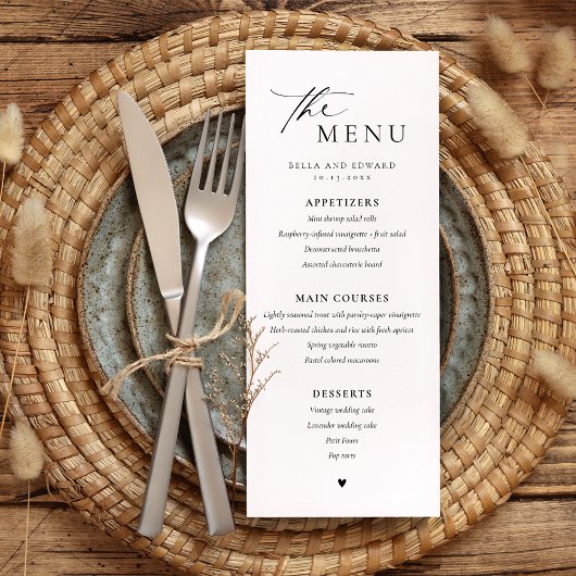 Modernes Minimalistisches Abendmenü