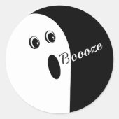 Modernes Minimalistisches Abstrakt Ghost Halloween Runder Aufkleber (Vorderseite)
