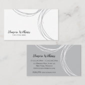 Modernes Minimalistisches Abstrakt Schwarzes Grau Visitenkarte (Vorne/Hinten)