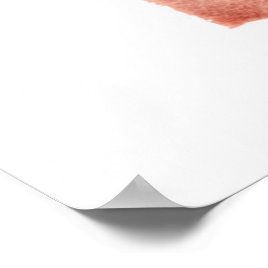 Modernes Minimalistisches Abstraktes Aquarellblau Poster (Ecke)