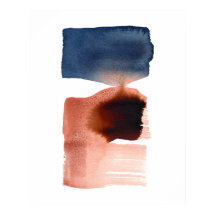 Modernes Minimalistisches Abstraktes Aquarellblau