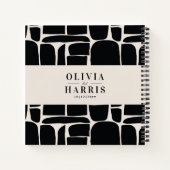 Modernes, minimalistisches abstraktes HochzeitsGäs Notizblock (Rückseite)