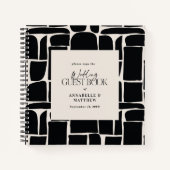 Modernes, minimalistisches abstraktes HochzeitsGäs Notizblock (Vorderseite)
