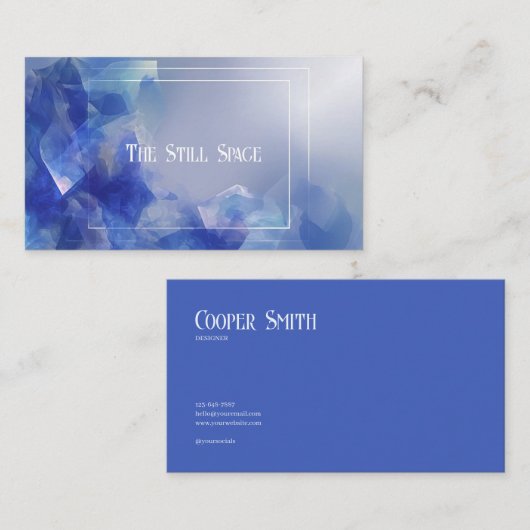 Modernes Minimalistisches Abstraktes Kristalleis Visitenkarte (Vorne/Hinten)
