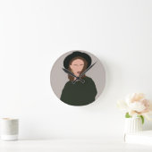 Modernes Minimalistisches Abstraktes Mädchen in Hu Runde Wanduhr (Zuhause)