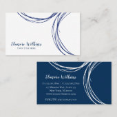 Modernes Minimalistisches abstraktes Marine-Blau Visitenkarte (Vorne/Hinten)