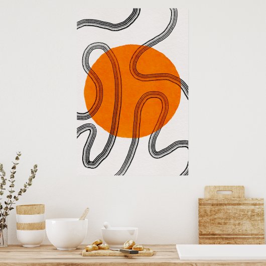 Modernes Minimalistisches Abstraktes Poster (Küche)