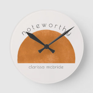 Modernes minimalistisches abstraktes Sonnendesign  Runde Wanduhr