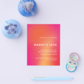 Modernes Minimalistisches Abstraktes Sweet 16 Invi Flyer (Einzeln)