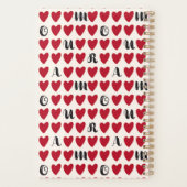 Modernes Minimalistisches Amour Heart Pattern Book Planer (Rückseite)
