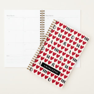 Modernes Minimalistisches Amour Heart Pattern Book Planer