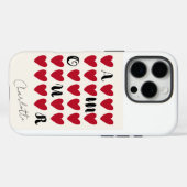 Modernes Minimalistisches Amour Heart Valentine's Case-Mate iPhone Hülle (Rückseite (Horizontal))