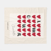 Modernes Minimalistisches Amour Heart Valentinstag Fleecedecke (Vorderseite (Horizontal))