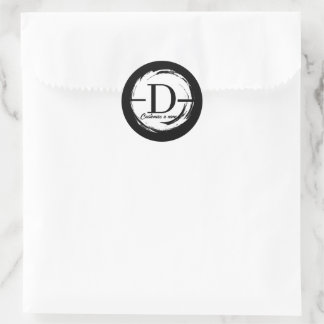 Modernes minimalistisches Anfangsmonogramm Buchsta Runder Aufkleber