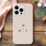 Modernes Minimalistisches Anfangsmonogramm Case-Mate iPhone Hülle<br><div class="desc">Minimalistisches,  modernes Monogram Phone Case. Erstellen Sie Ihren eigenen personalisierten iPhone Case mit individuellem Anfangsnamen und einfacher niedlicher Blumenzeile zeichnend.</div>