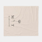 Modernes Minimalistisches Anfangsmonogramm Fleecedecke (Vorderseite (Horizontal))