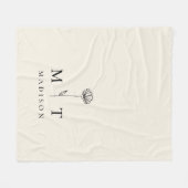 Modernes Minimalistisches Anfangsmonogramm Fleecedecke (Vorderseite (Horizontal))