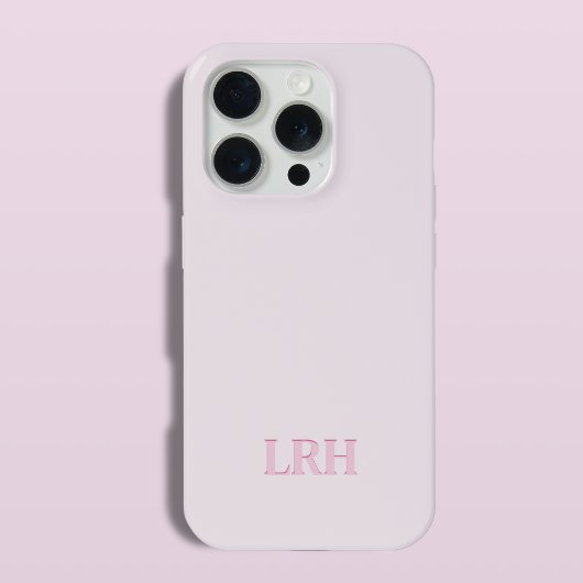 Modernes Minimalistisches Anfangsrosa Monogramm iPhone Hülle