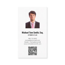 Modernes minimalistisches Anwaltfoto & QR-Code ver