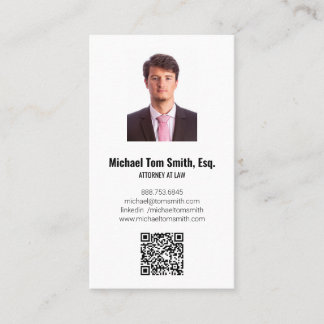 Modernes minimalistisches Anwaltfoto & QR-Code ver Visitenkarte