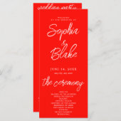 Modernes Minimalistisches Apple Red Wedding Progra (Vorne/Hinten)