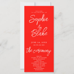 Modernes Minimalistisches Apple Red Wedding Progra