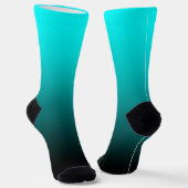 Modernes Minimalistisches Aqua Black Gradient Socken (Gewinkelt)