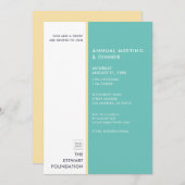 Modernes Minimalistisches Aqua und Gold Business D Einladung (Vorne/Hinten)