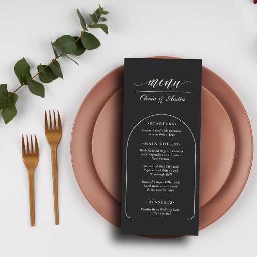 Modernes Minimalistisches Arch Foto Menükarte