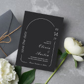 Modernes, minimalistisches Arch-Foto Speichern Sie Einladung