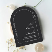 Modernes, minimalistisches Arch-Foto Speichern Sie Einladung