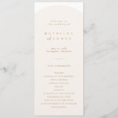 Modernes Minimalistisches Arch-Hochzeitsprogramm Programm (Vorderseite)